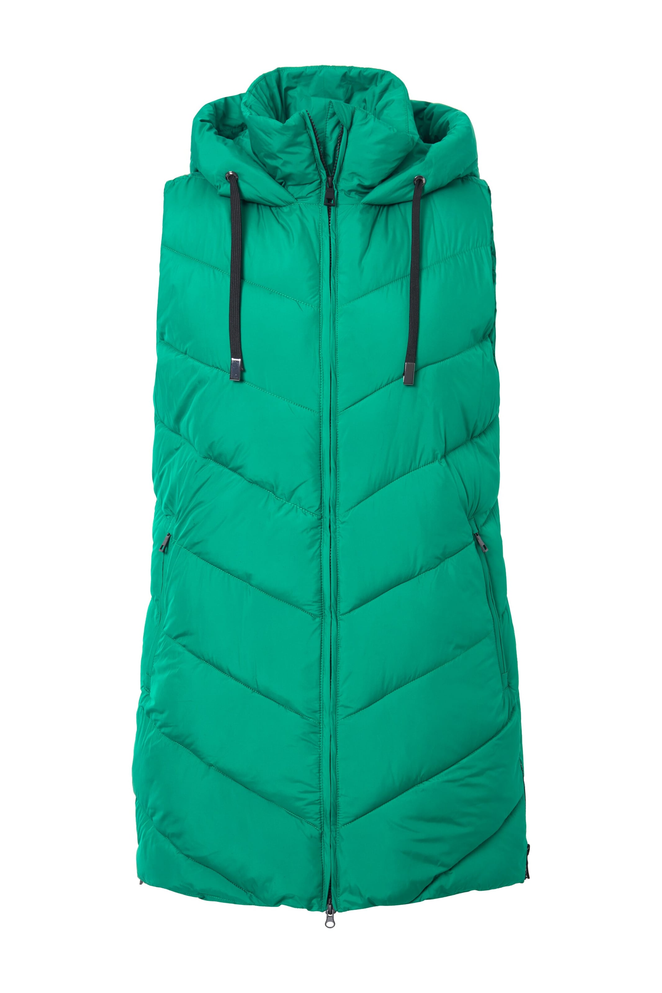 Ulla Popken Bodywarmer in Groen: voorkant