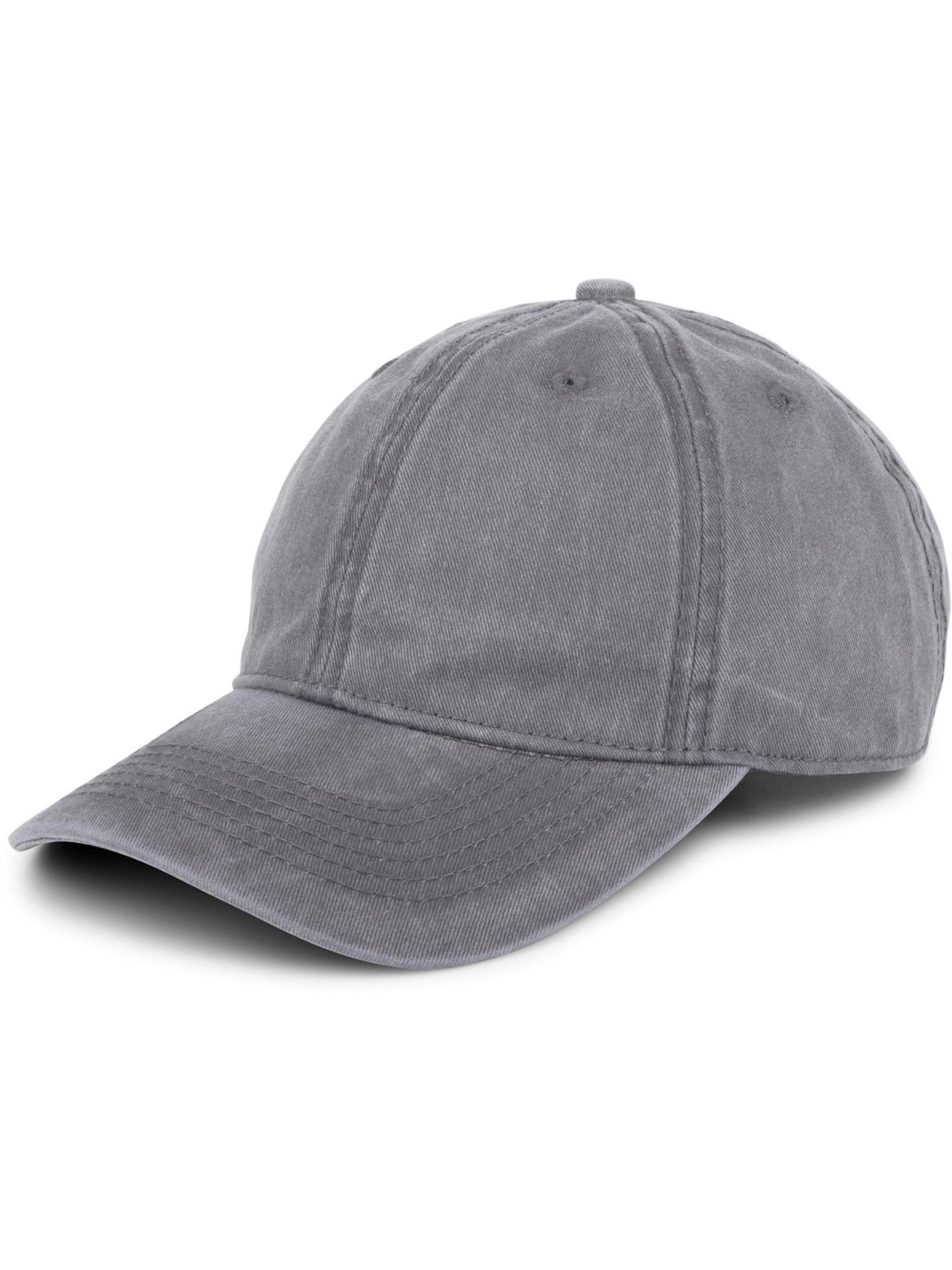 styleBREAKER Cap 'Vintage Cap in washed Optik' in Grey: front