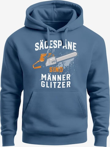 Neverless Sweatshirt 'Männerglitzer' in Blue: front