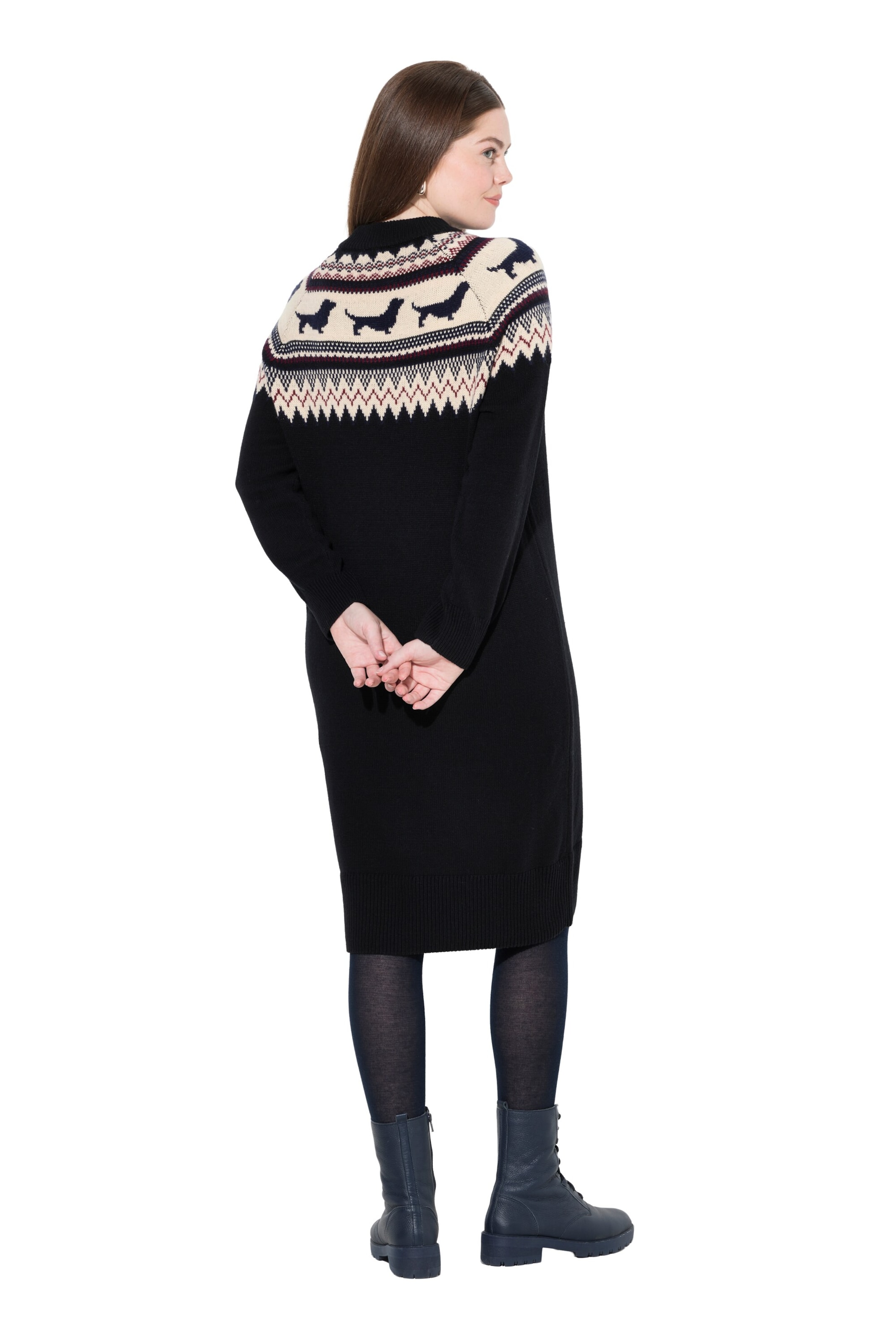 Ulla Popken Gebreide jurk in Zwart