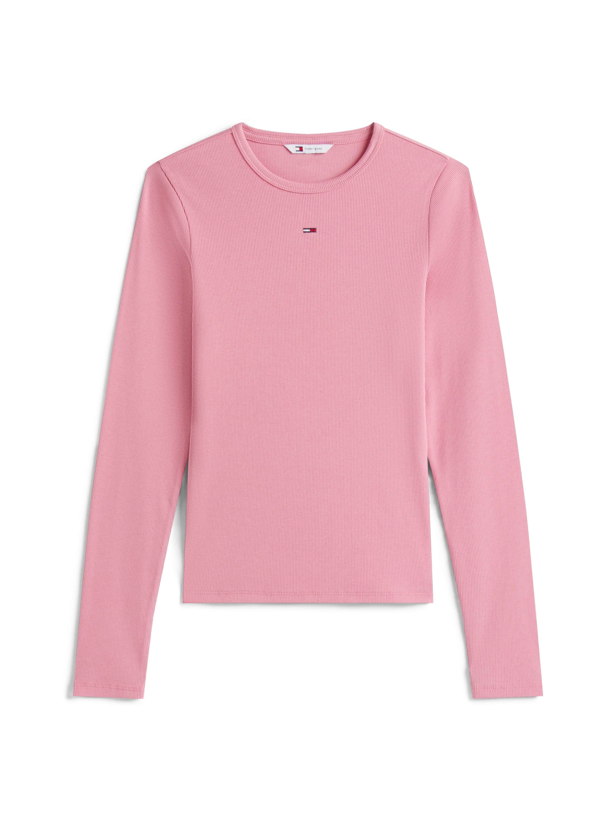 Tommy Jeans Koszulka 'ESSENTIAL' w kolorze różowy: przód