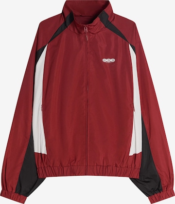 BershkaPrijelazna jakna - crvena boja: prednji dio