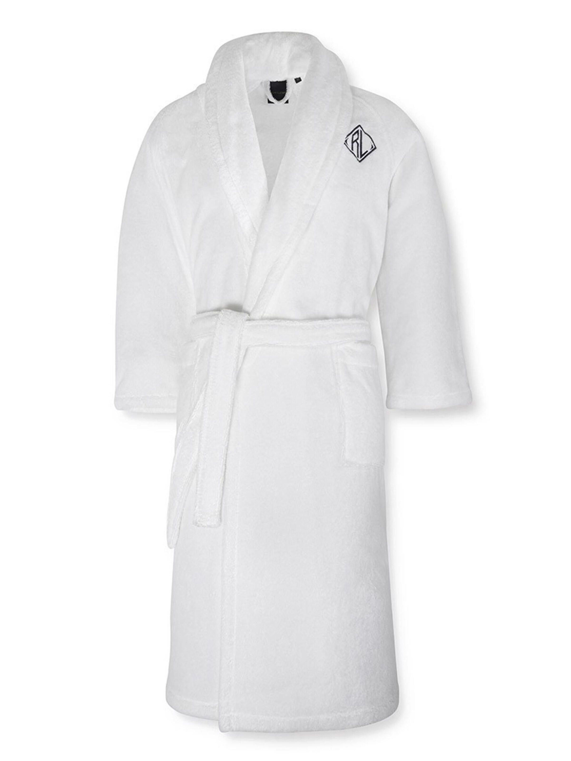 Ralph Lauren Home Long Bathrobe 'LANGDON' in White: front