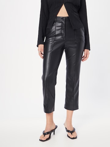 Sisley Regular Trousers with creases in Black: front