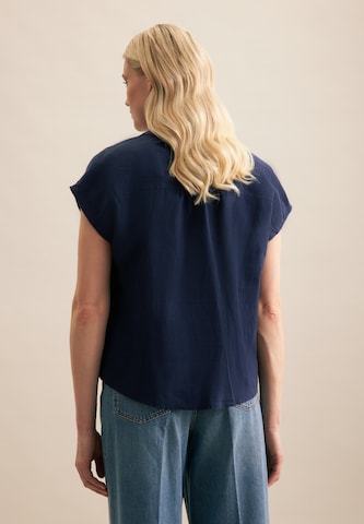 SEIDENSTICKER Blouse 'Schwarze Rose' in Blauw