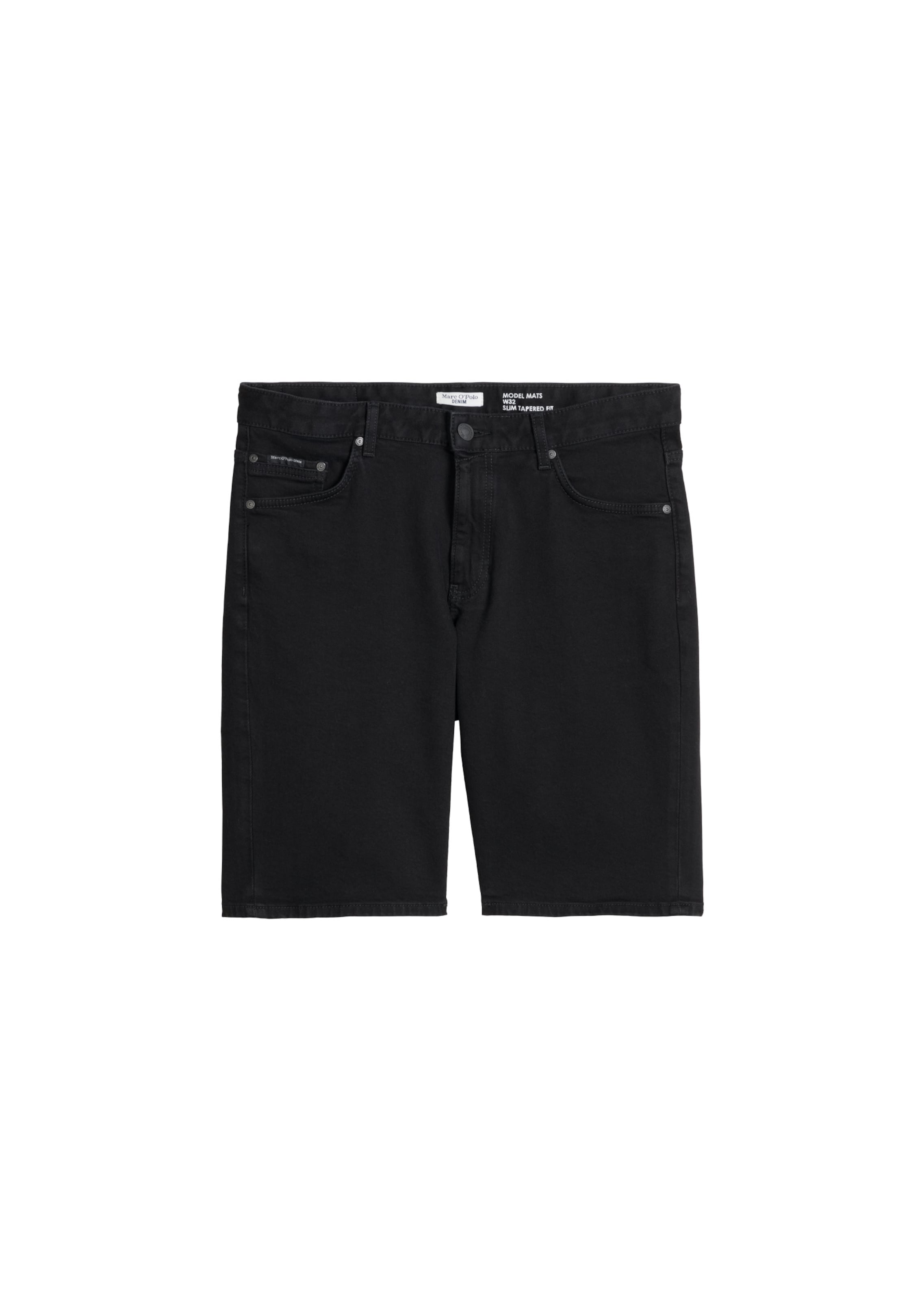Marc O'Polo DENIM Tapered Trousers in Black: front