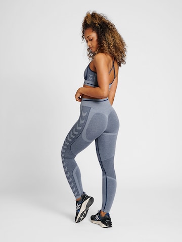 Hummel Skinny Sporthose in Blau