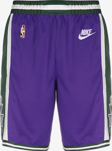 NIKE Loose fit Workout Pants 'NBA Milwaukee Bucks Swingman' in Purple: front