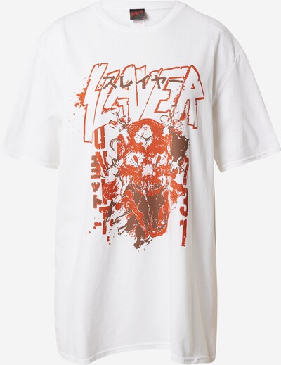 Nasty Gal T-shirt 'Slayer' en marron / orange / blanc, Vue avec produit