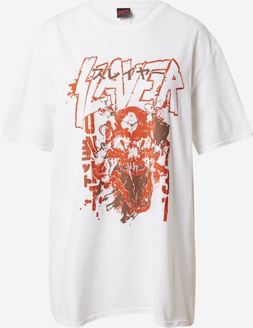 Nasty Gal T-shirt 'Slayer' i vit: framsida