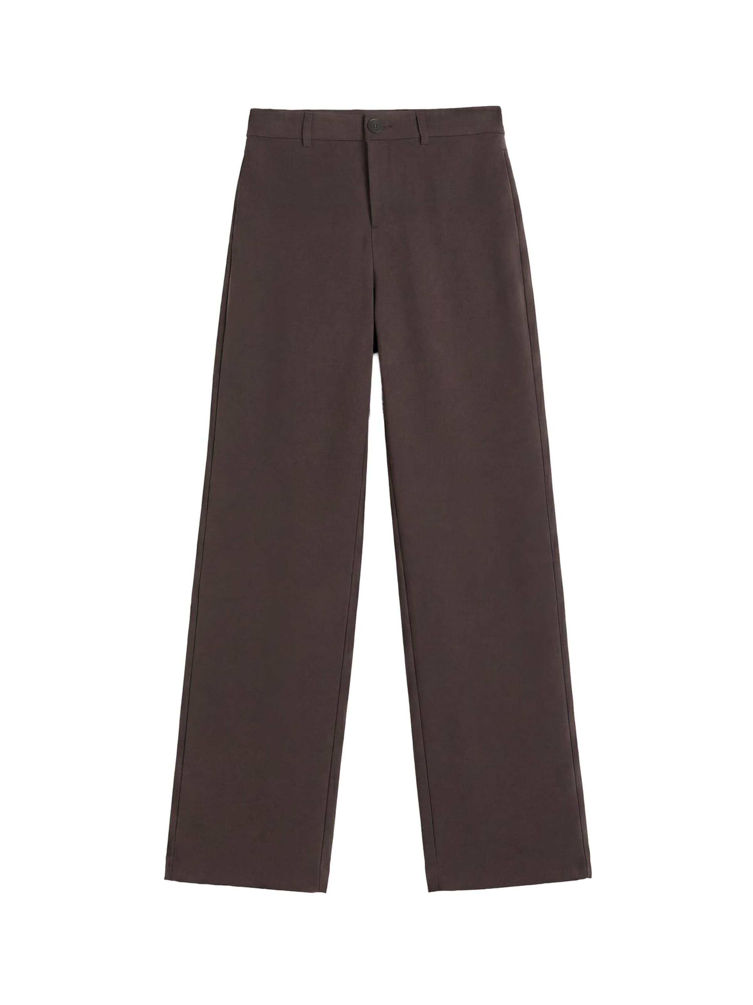 Pull&Bear Bő szár Nadrág - barna: elől