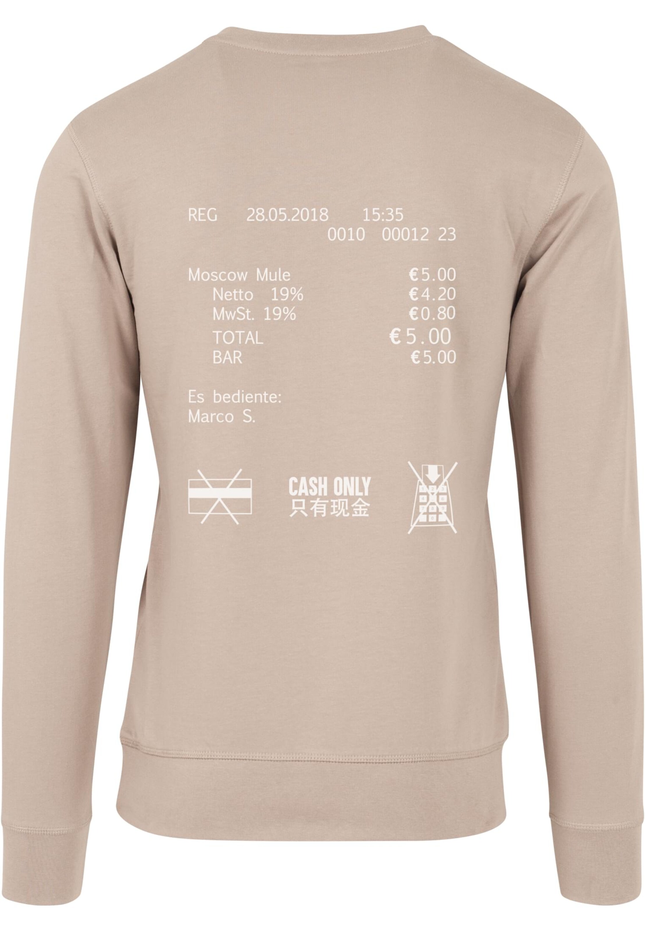 MT Men Sweatshirt 'Cash Only' in Beige