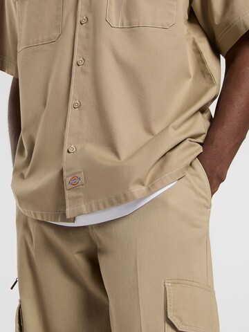 DICKIES Comfort fit Button Up Shirt 'RIVERBEND WORK SHIRT' in Beige