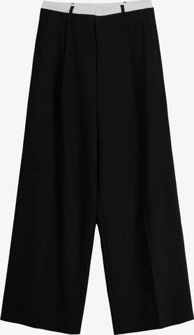 Pantalon à pince Bershka en noir : devant