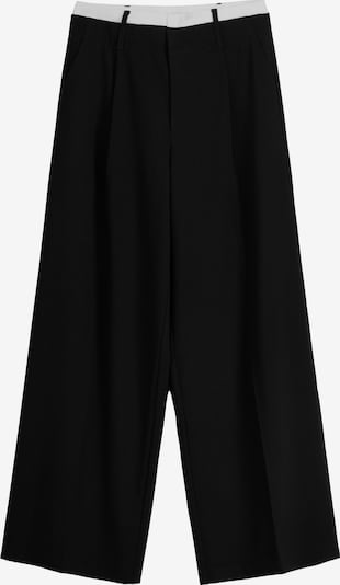 Pantaloni con pieghe Bershka di colore nero / bianco, Visualizzazione prodotti