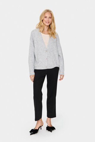 SAINT TROPEZ Gebreid vest 'Haya' in Grijs