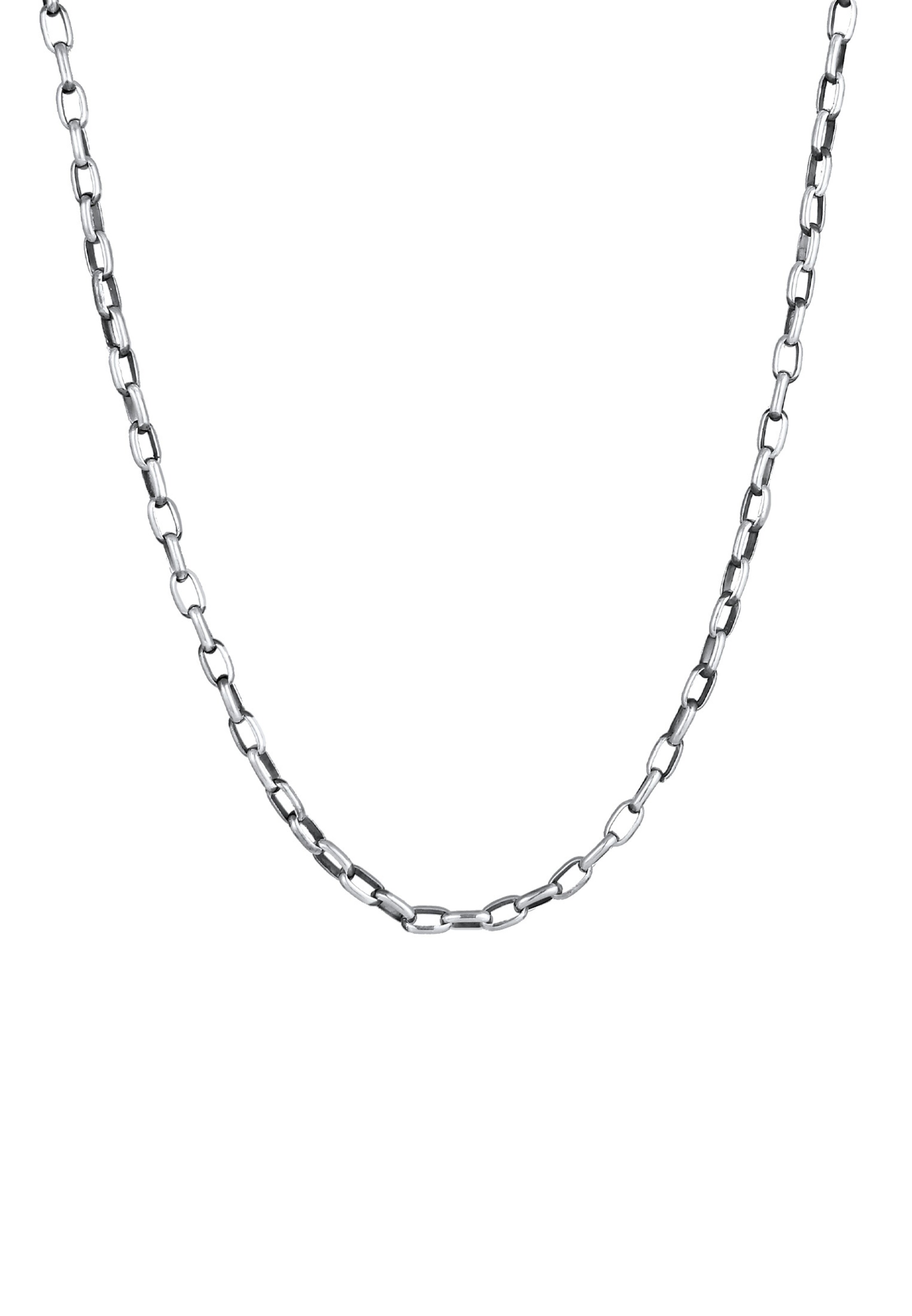KUZZOI Halskette Basic Kette in Schwarz: Vorderseite