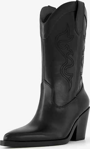 Bershka Cowboy Boots in Black: front