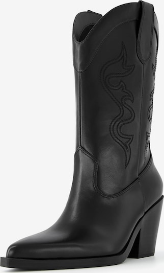 Bershka Bottes de cowboy en noir, Vue avec produit