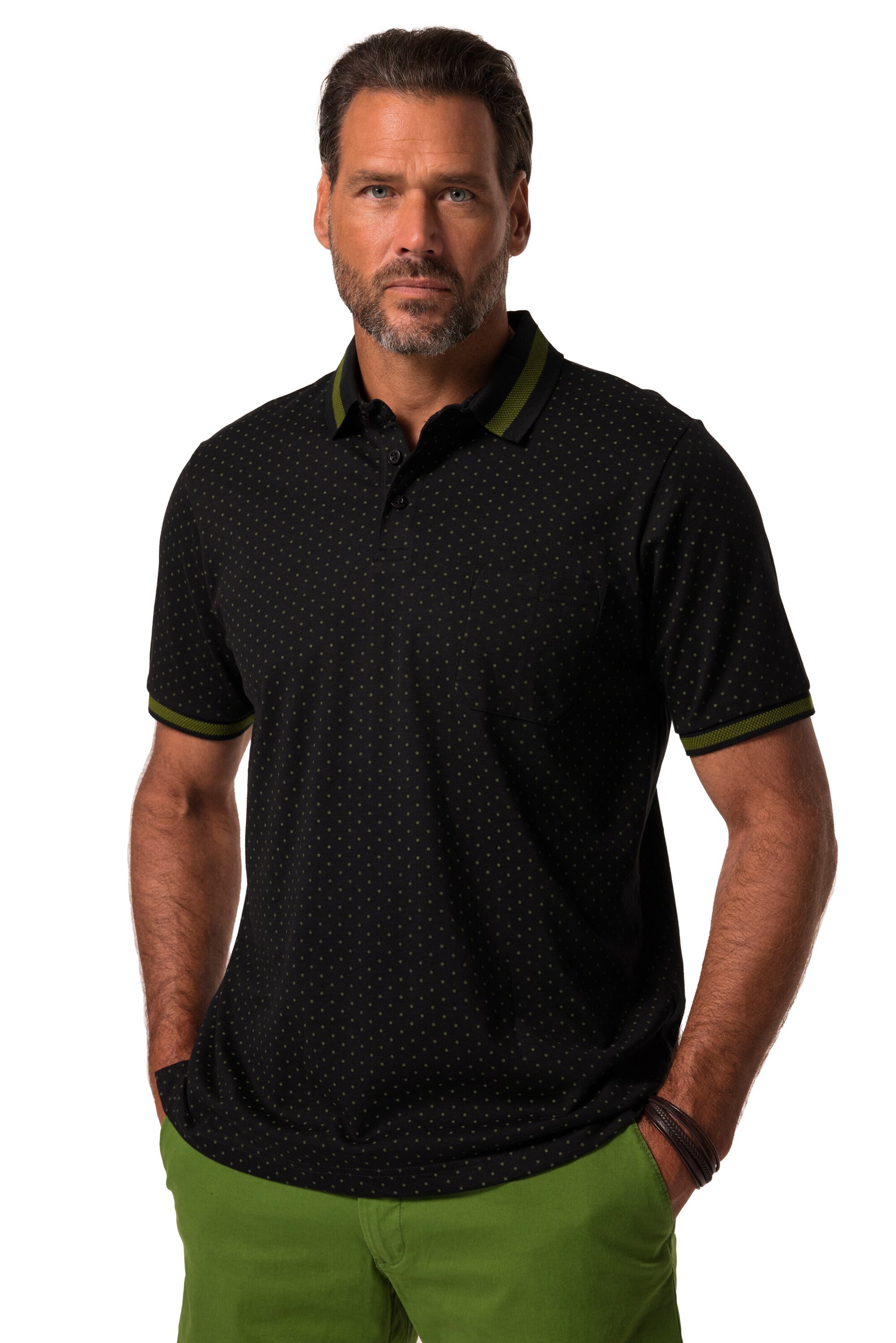 JP1880 Shirt in Zwart: voorkant