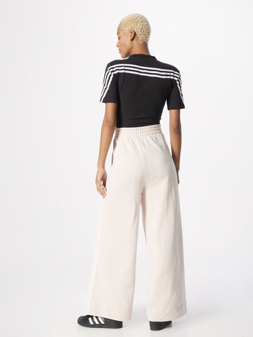 ADIDAS SPORTSWEAR Wide leg Sports trousers 'Essentials 3-Stripes French Terry Wide' in Beige