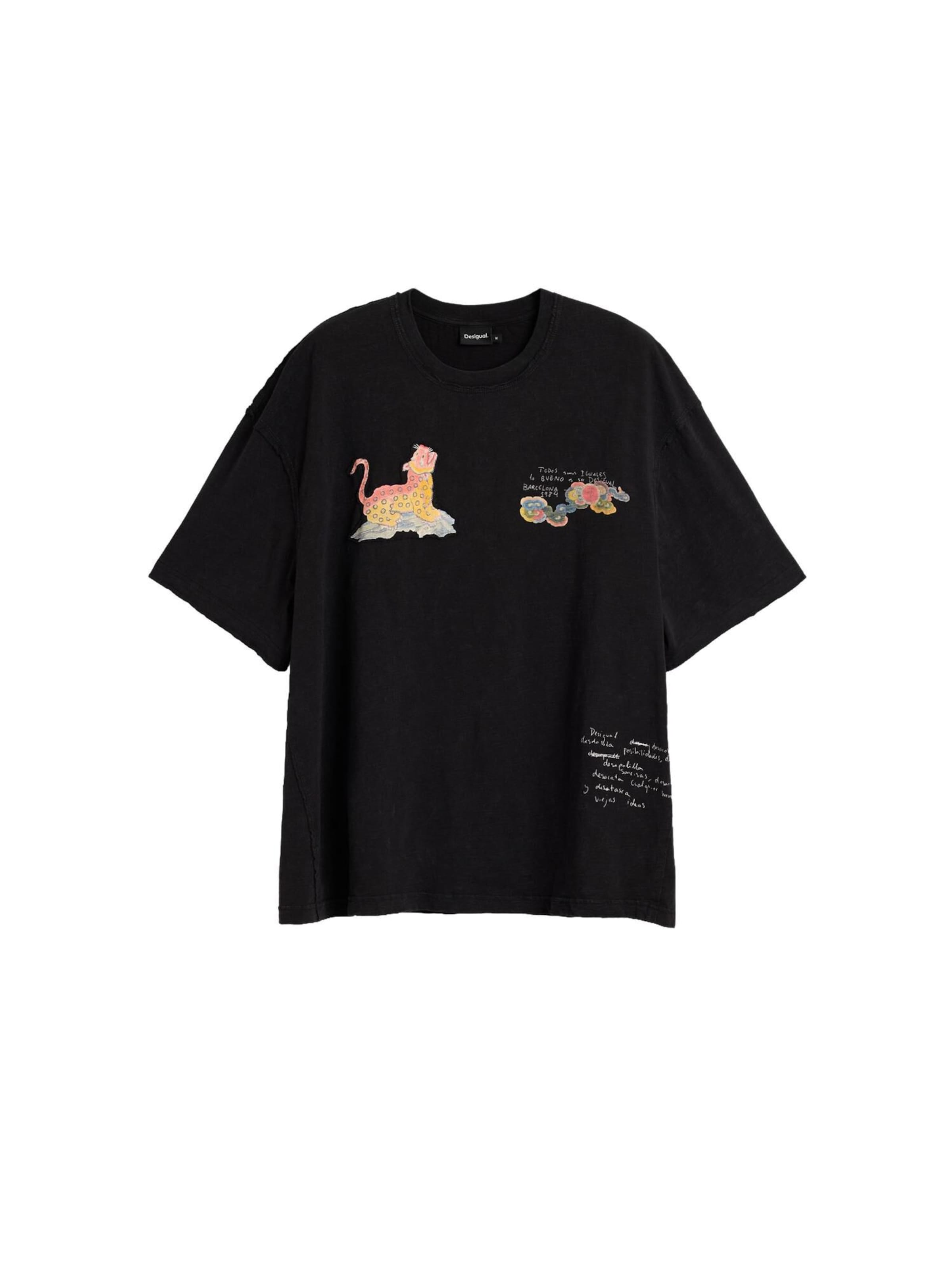 melns Desigual T-Krekls: no priekšpuses