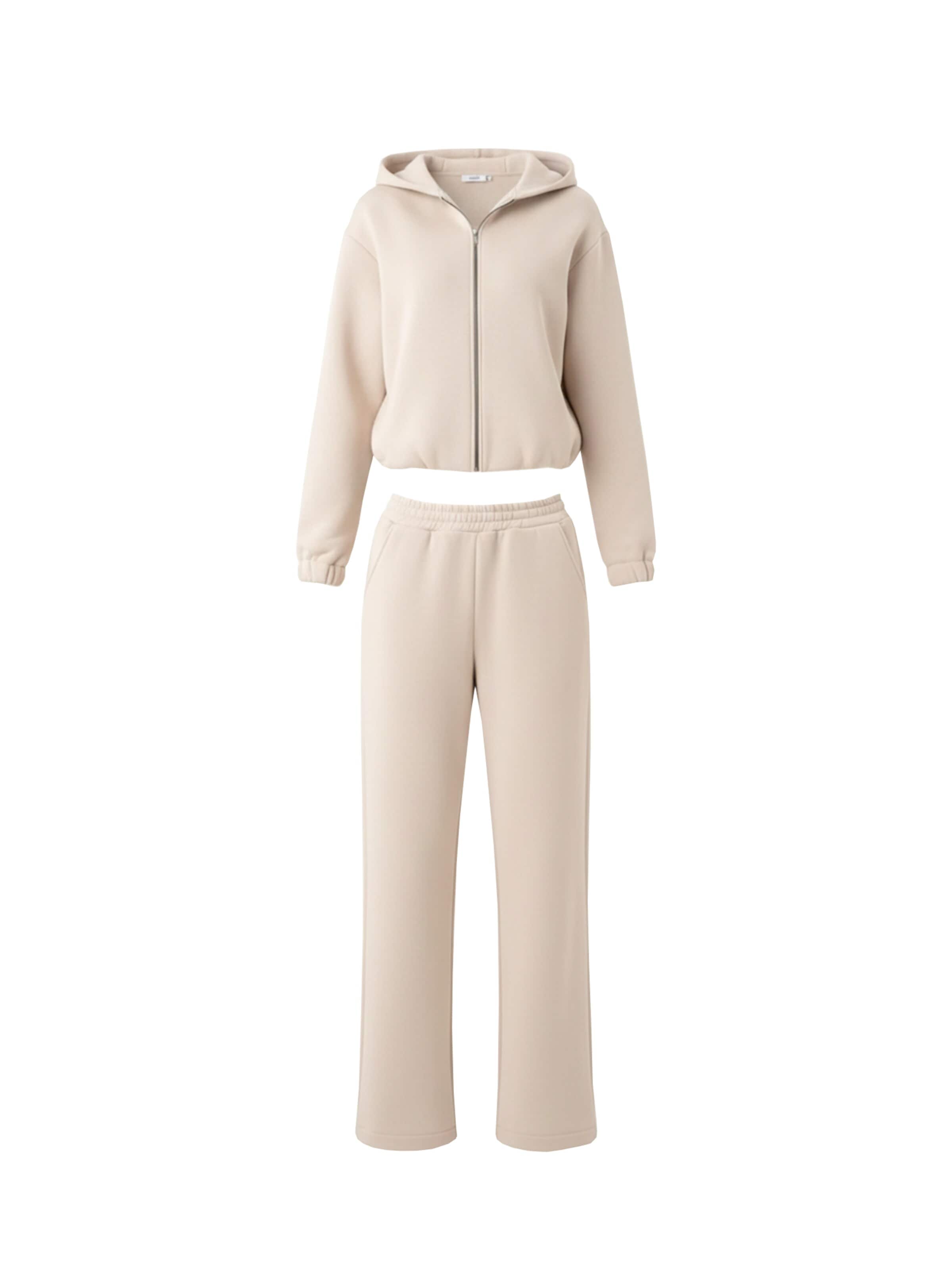 cut my fashion Tracksuit in Beige: front