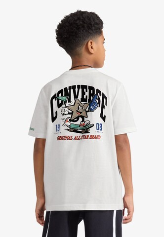 CONVERSE T-shirt 'VARCITY WHIMSY' i beige: framsida