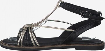 TAMARIS Páskové sandály 'Flat' – černá