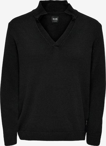Only & Sons Sweater 'Powee' in Black: front