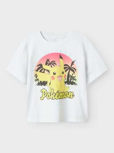 NAME IT Shirt 'NKFFAMI POKEMON' in Yellow / Melon / Black / White, Item view