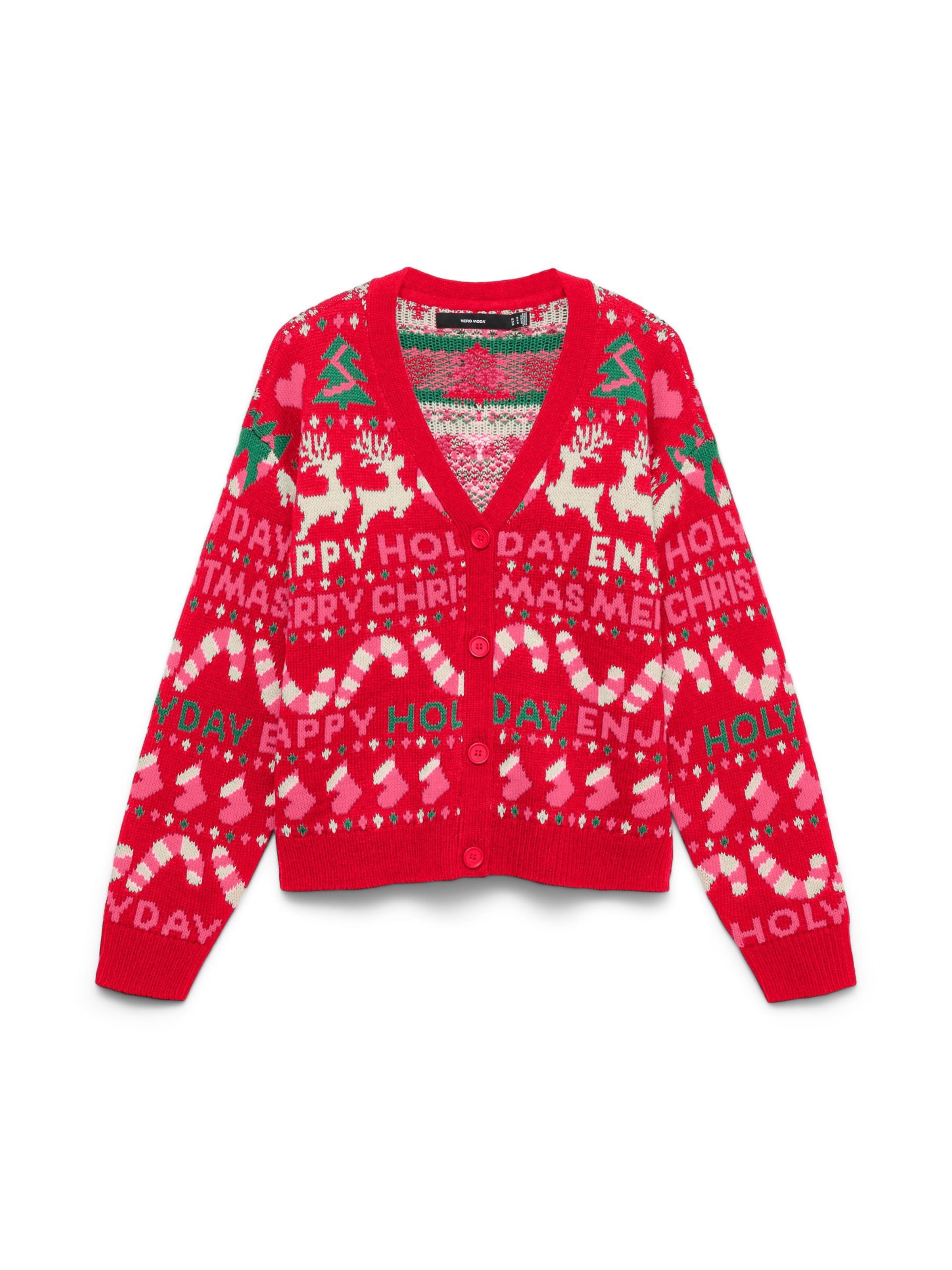 Giacchetta 'VMXMAS' di VERO MODA in rosso: frontale