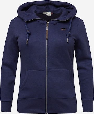 Ragwear Plus Sweat jacket 'Neska' in Blue: front