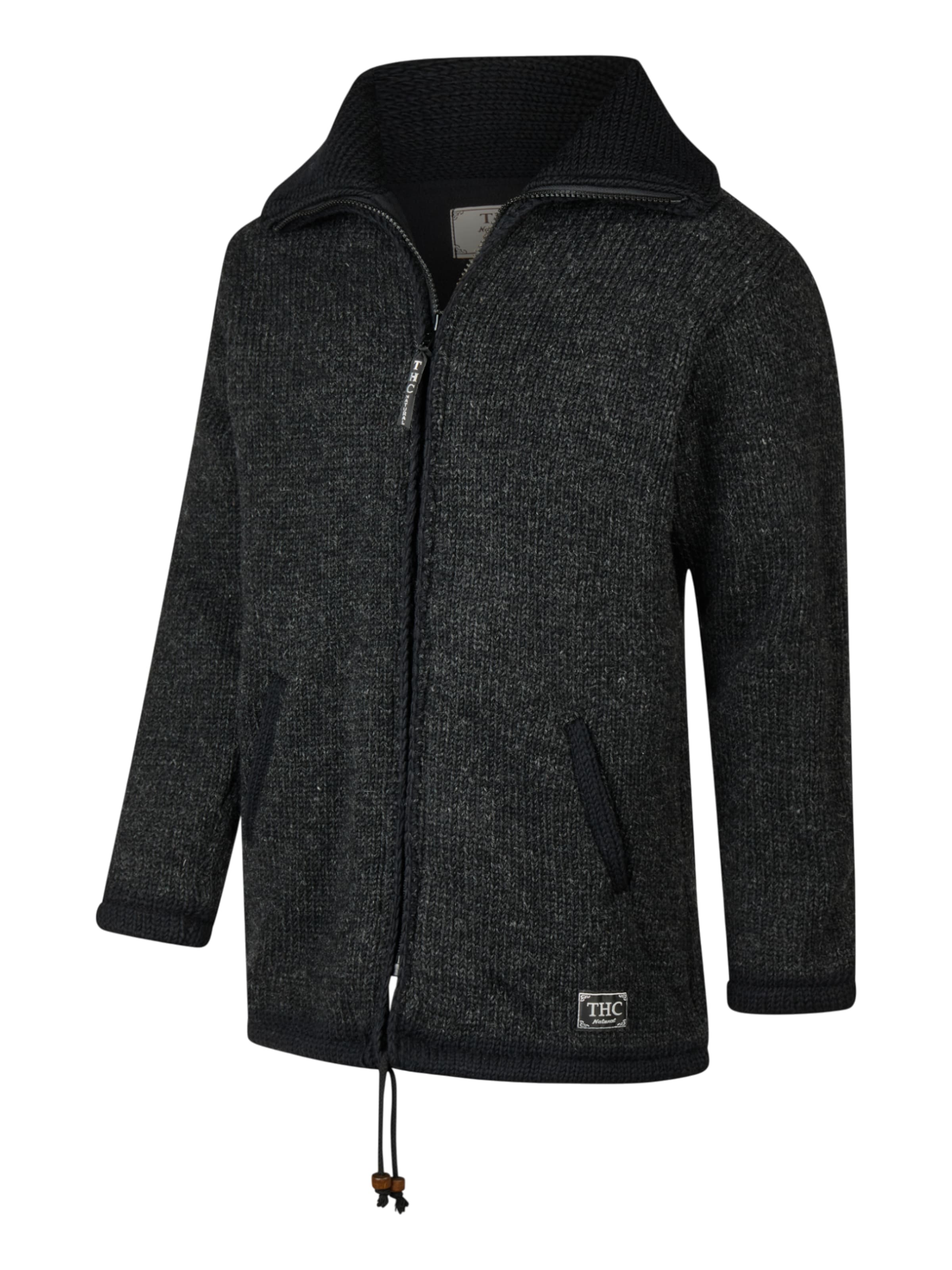 THC Natural Line Knitted Coat '901' in Grey