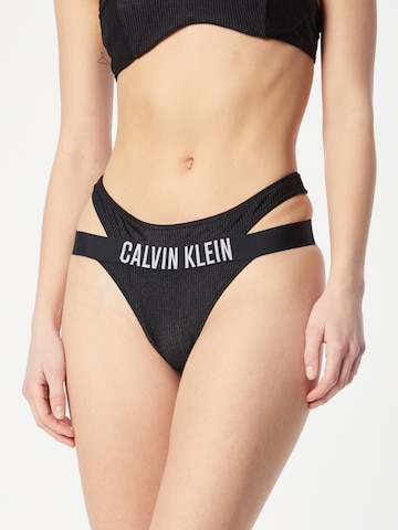 Calvin Klein Swimwear Bikini Bottoms in Black: front