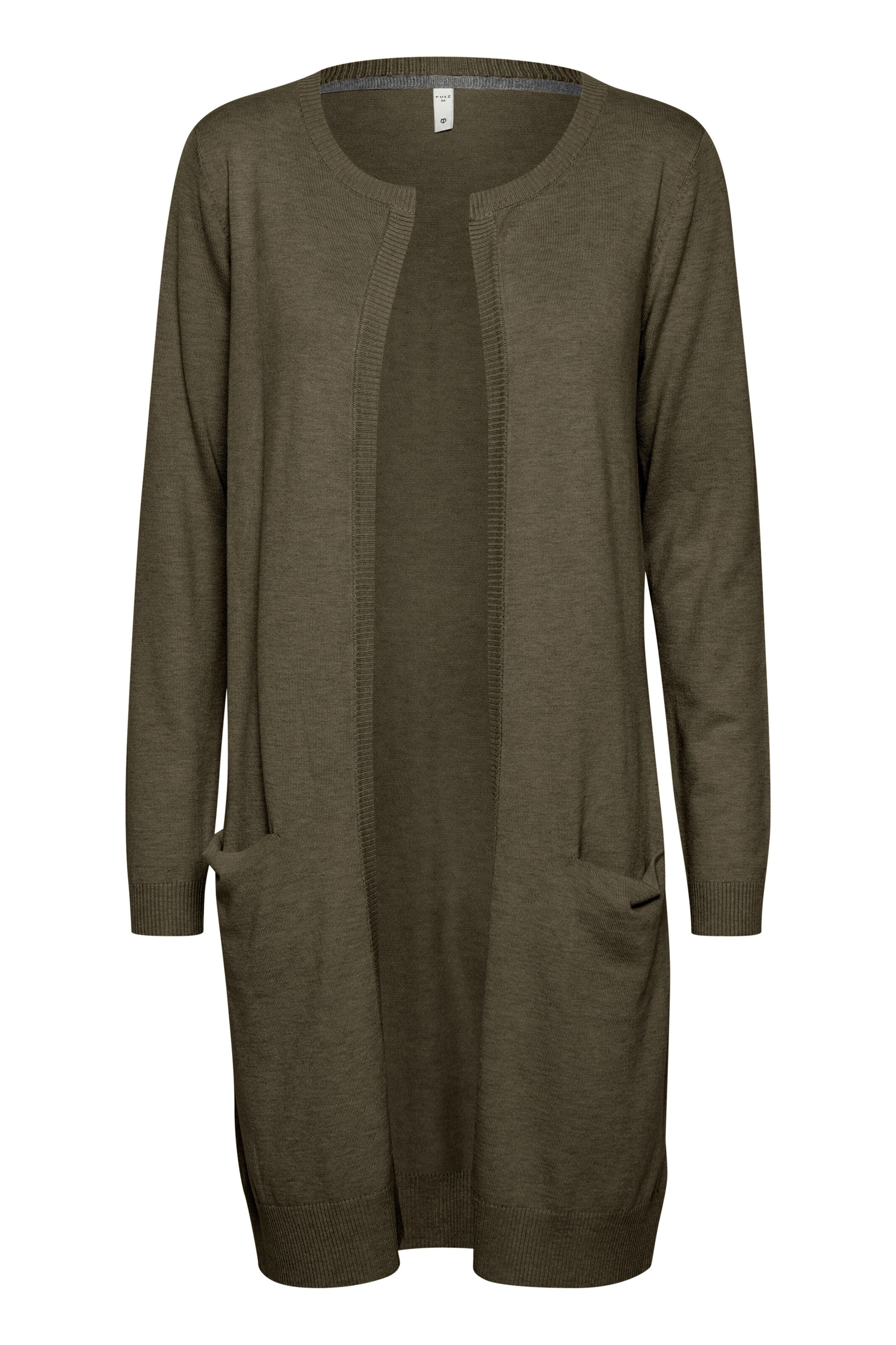 PULZ Jeans Strickjacke 'SARA' in Grün: Vorderseite