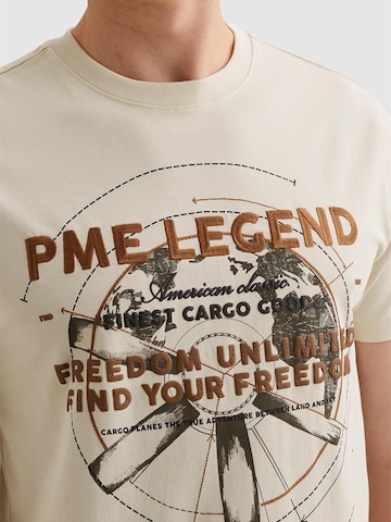 PME Legend T-shirt 'T-shirt in cotton jersey with artwork' i beige