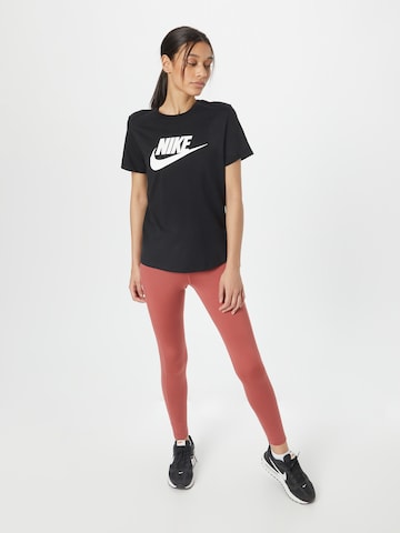 Nike Sportswear Skinny Λειτουργικό μπλουζάκι 'Essential' σε μαύρο