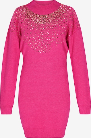 Robes en maille faina en rose : devant