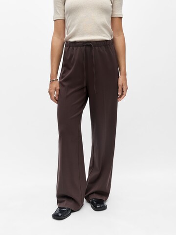 OBJECT - Pierna ancha Pantalón de pinzas 'OBJLisa' en marrón: frente