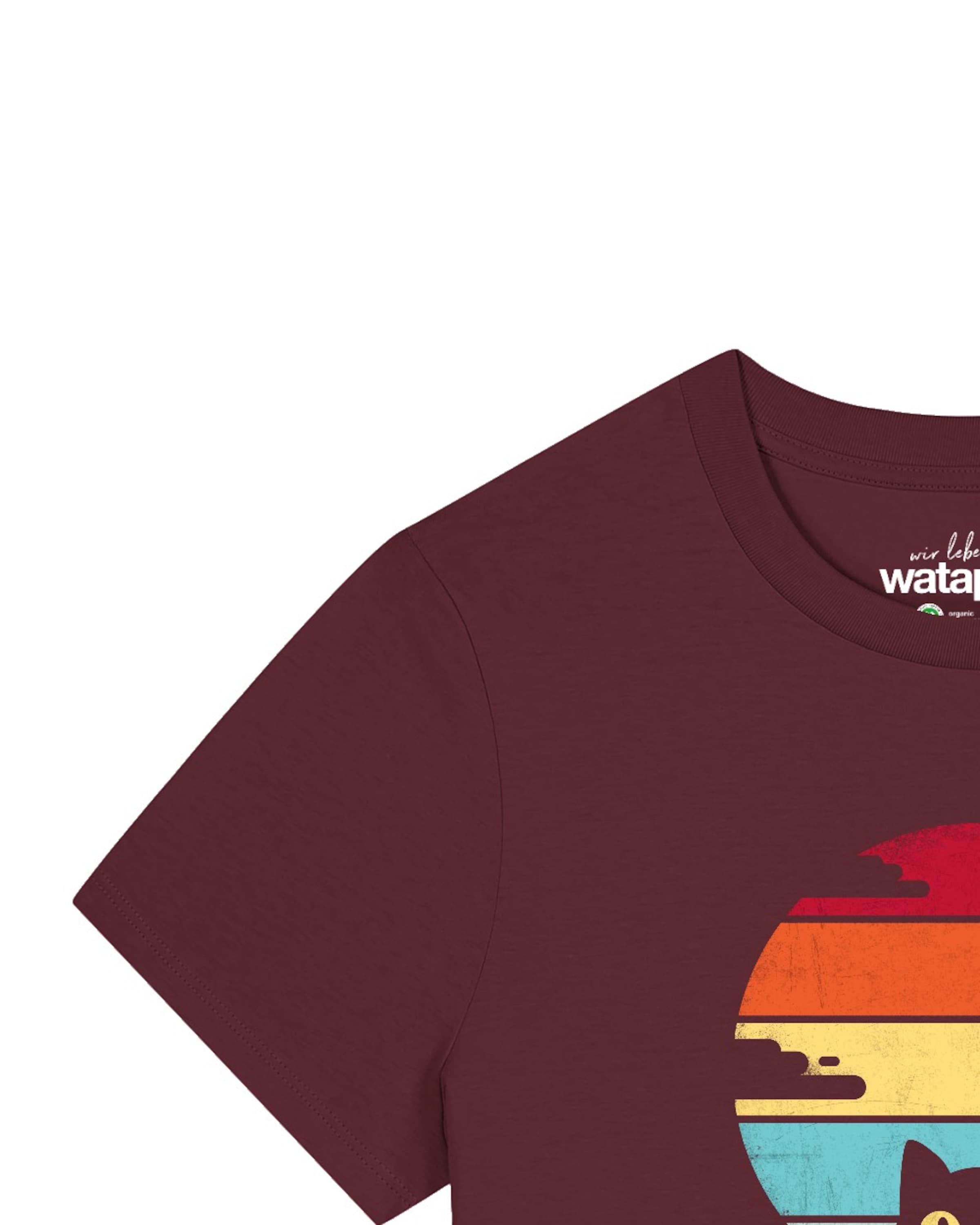 Watapparel Shirt 'Retro Sunset Cat' in Red