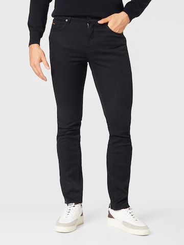 Coupe slim Jean 'Delaware' BOSS en noir : devant