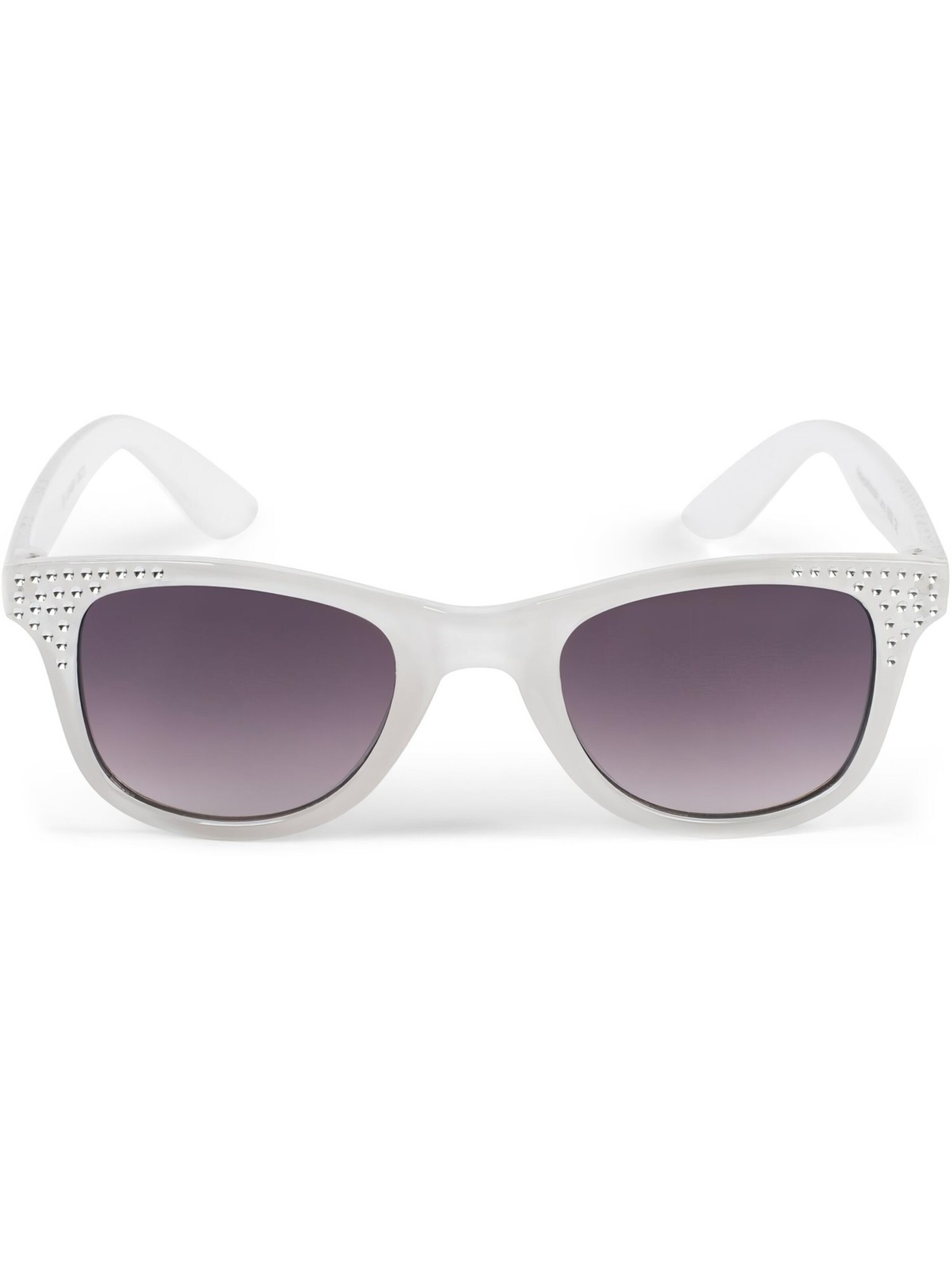 styleBREAKER Sunglasses 'Mädchen Nerd Sonnenbrille mit Strass' in White