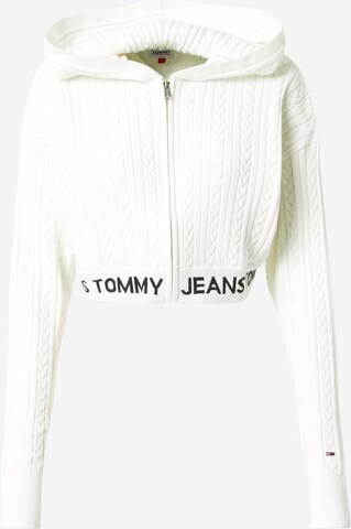 Tommy Jeans Pletena jopa | bela barva: sprednja stran