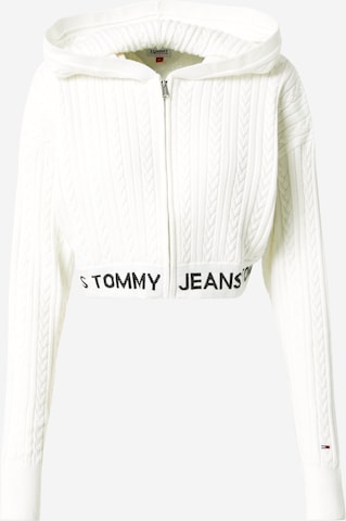 Tommy Jeans Knit Cardigan in White: front