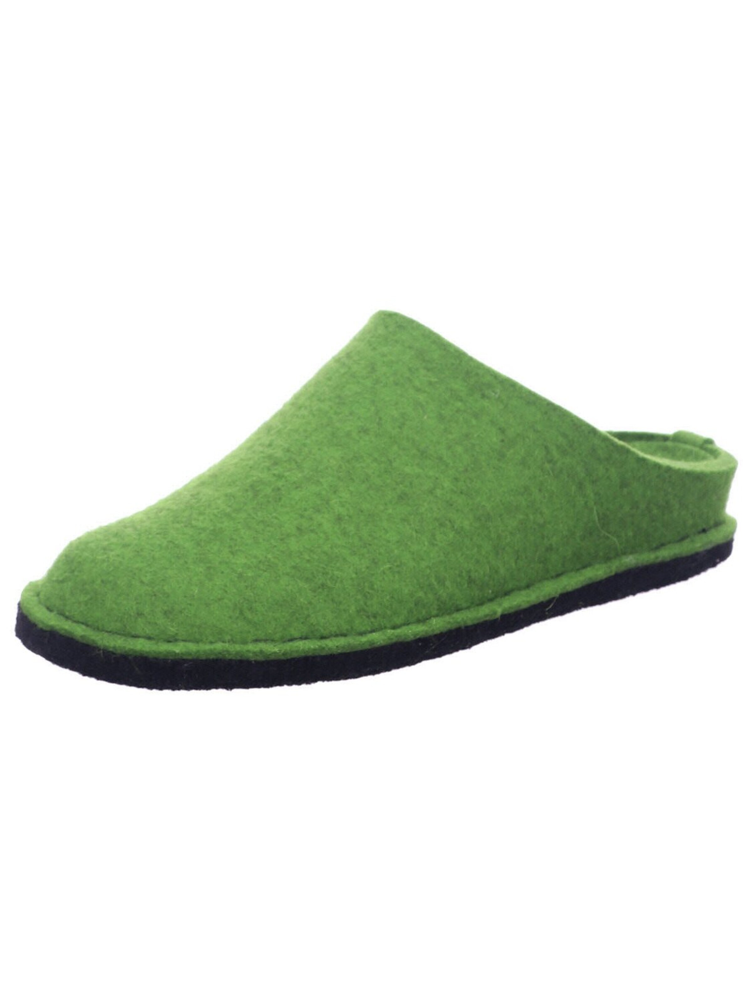 HAFLINGER - Zapatos abiertos 'Hausschuh Herren 311010 36 Textil in grün' en verde: frente