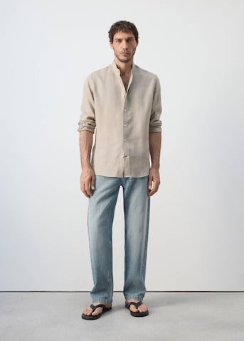 MANGO MAN Regular fit Button Up Shirt 'Chennai' in Beige