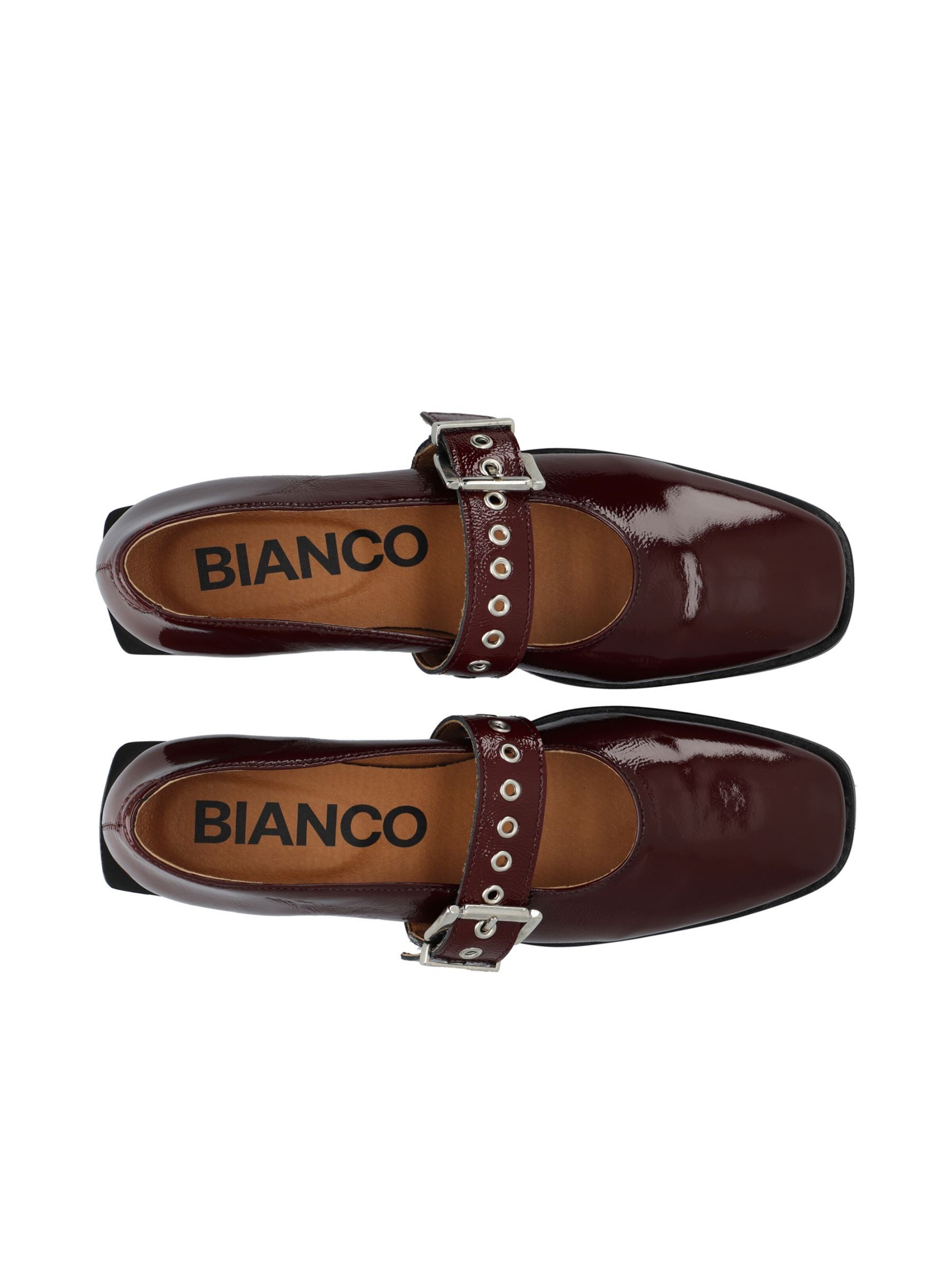 Bianco Ballet Flats with Strap in Red