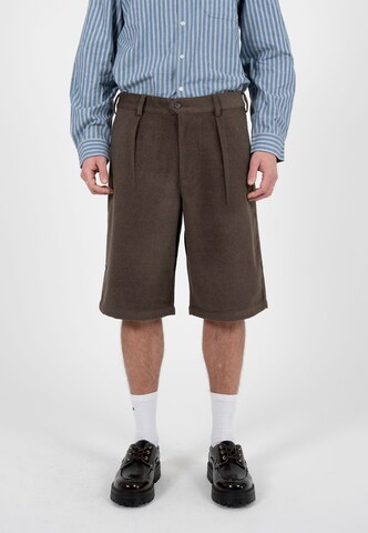 Prohibited Loosefit Bandplooibroek 'Podium' in Bruin: voorkant