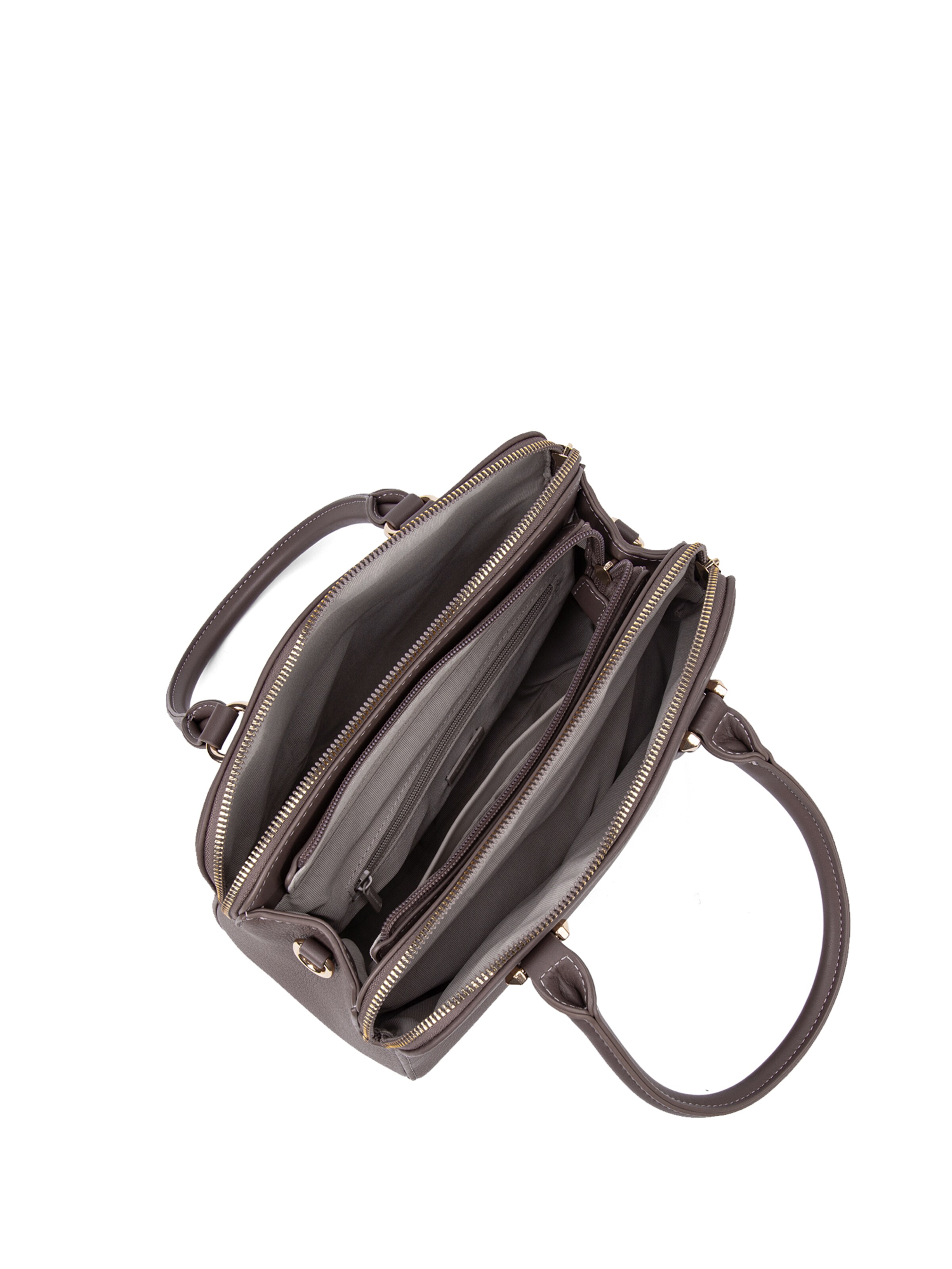 Borsa a mano 'Borsa a Mano Vegan Leather con Zip e Tracolla Rimovibile - David Jones' di David Jones in marrone